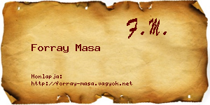 Forray Masa névjegykártya