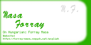 masa forray business card